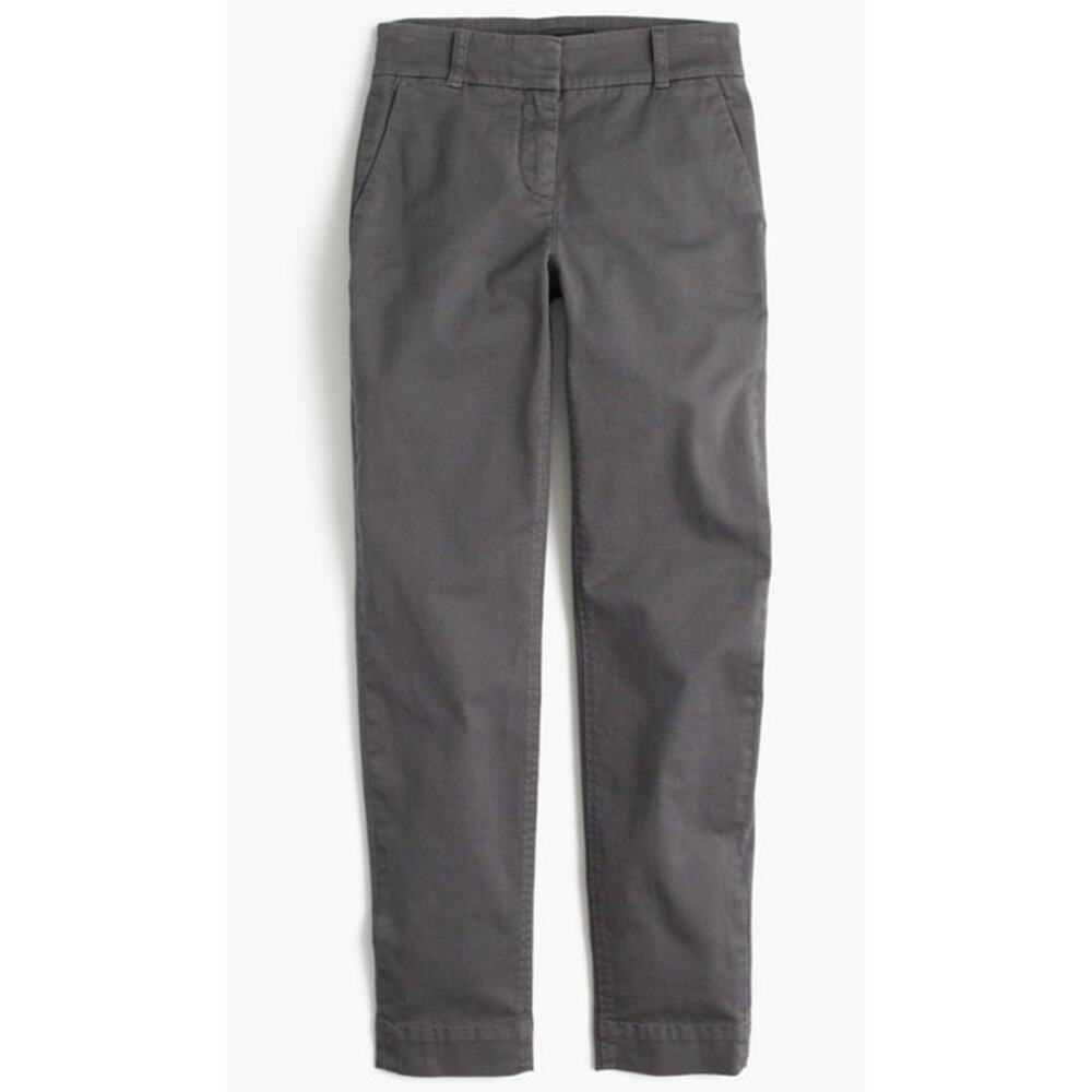J.Crew Pants WMNS 2 Gray Cropped Straight Leg Chino Cotton Stretch Modern Preppy